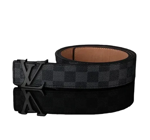LV Matte Black Checkered belt