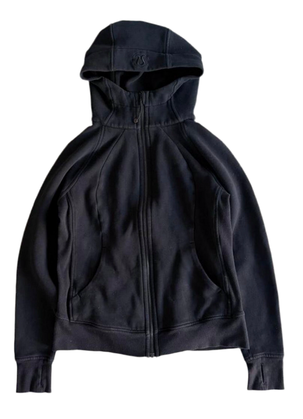 Lulu Black Full Zip Scuba hoodie