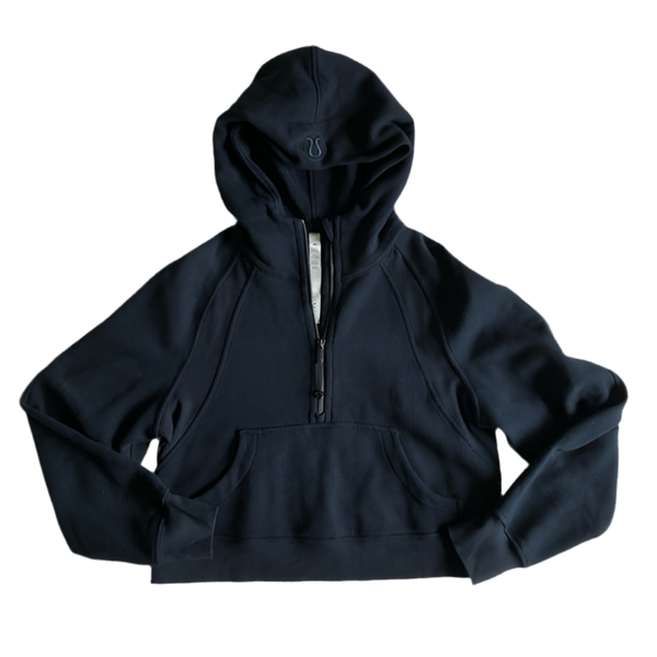 Black lulu oversized half zip hoodie