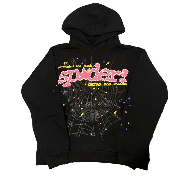 SP5DER Black & Pink Hoodie