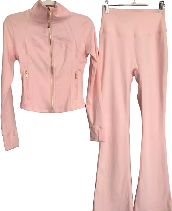 Lulu Define Pink Set Gold Zipper